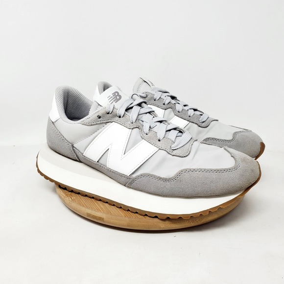 New Balance 237 Shoes Womens 9 Retro Sneaker Grey White Chunky Lace Up Low - Picture 6 of 13